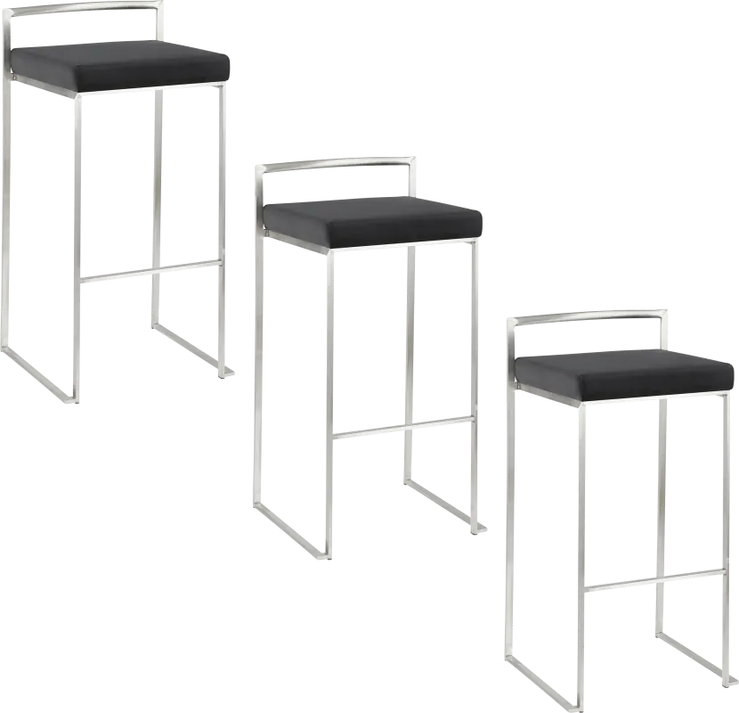Birdlake IV Blue Barstool, Set of 3