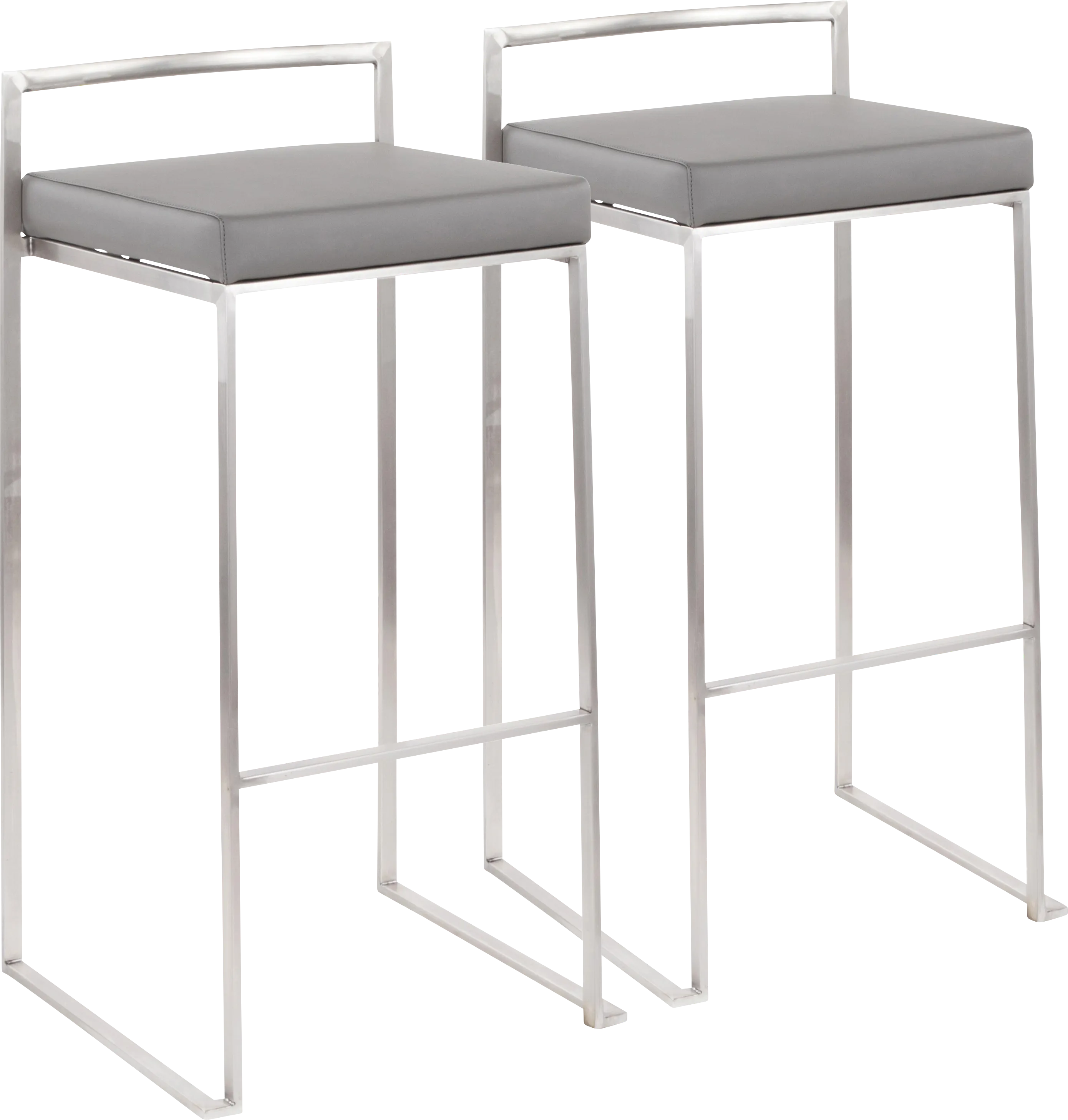 Birdlake IV Gray Barstool, Set of 2 - Thumbnail - Image 1