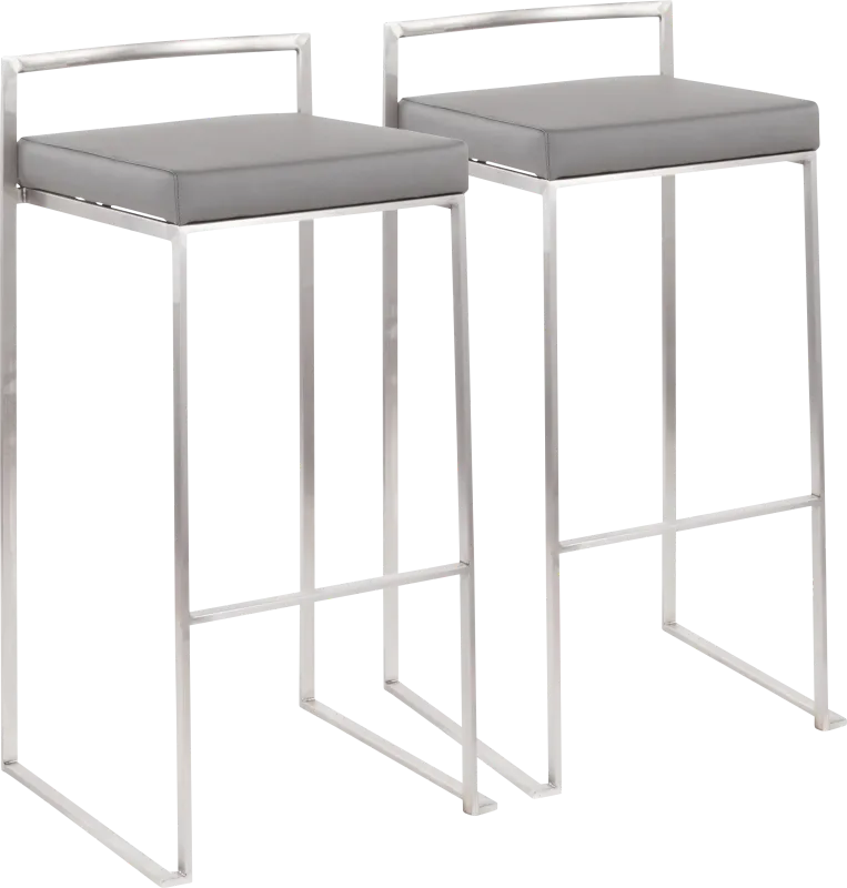 Birdlake IV Gray Barstool, Set of 2