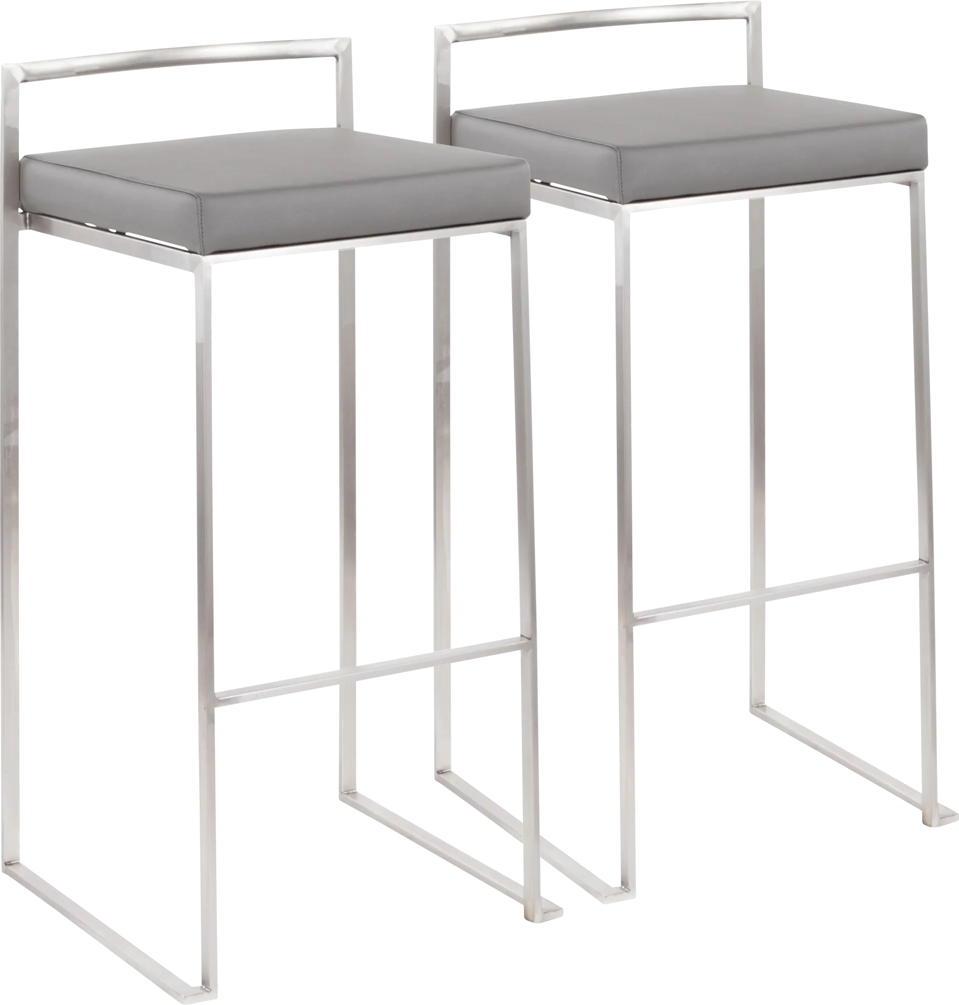 Birdlake IV Gray Barstool, Set of 2 - Image 1