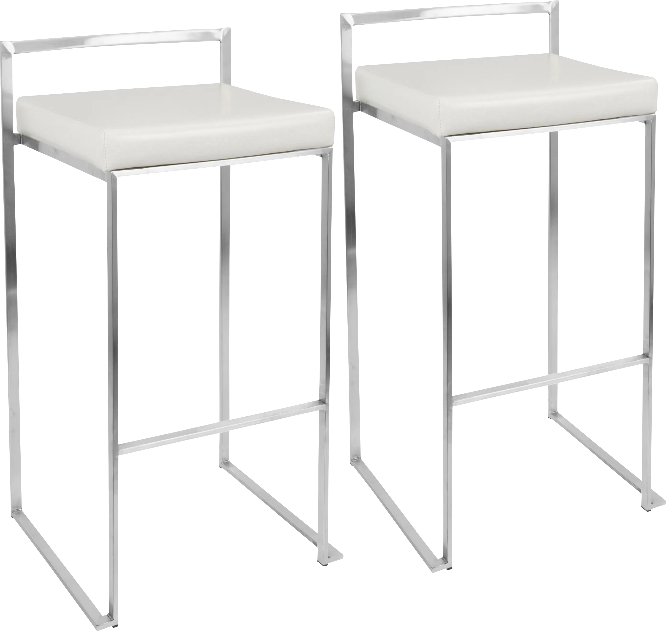 Birdlake IV White Barstool, Set of 2 - Thumbnail - Image 1