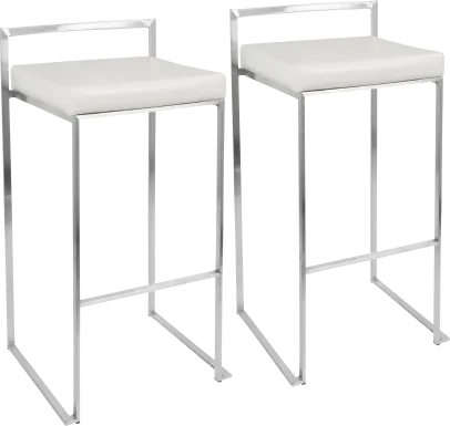 Birdlake IV White Barstool, Set of 2