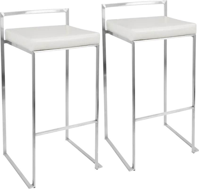 Birdlake IV White Barstool, Set of 2