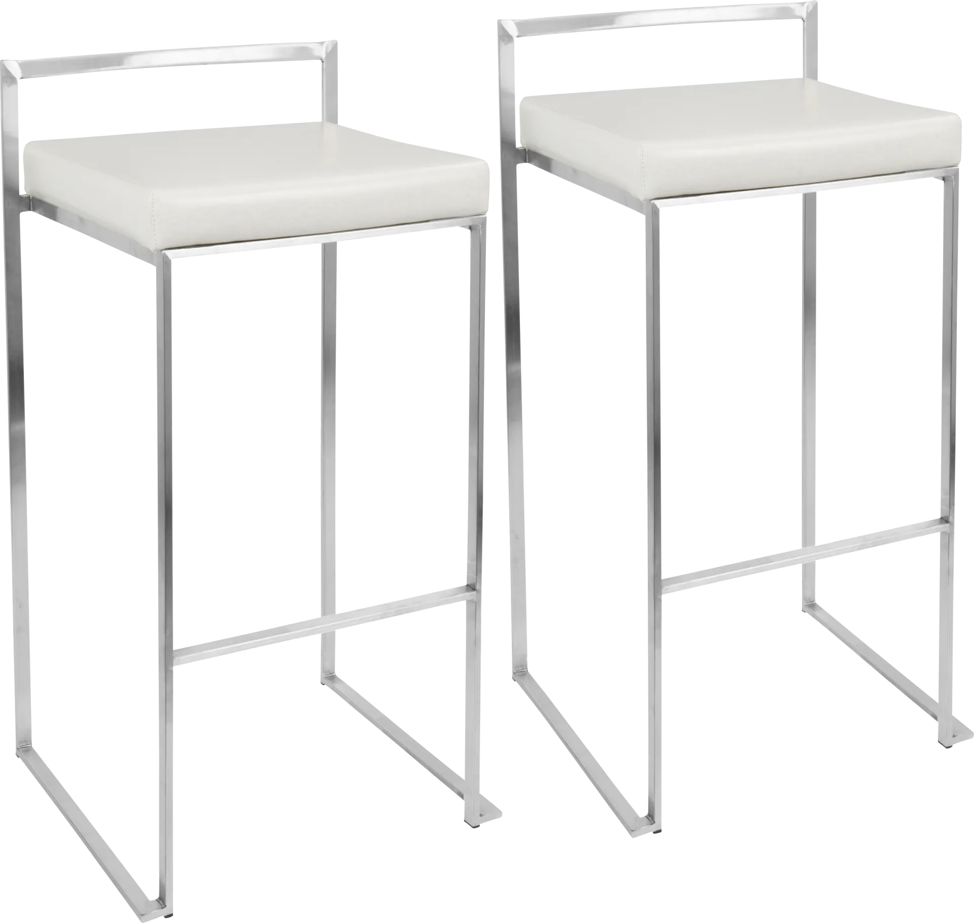 Birdlake IV White Barstool, Set of 2 - Image 1