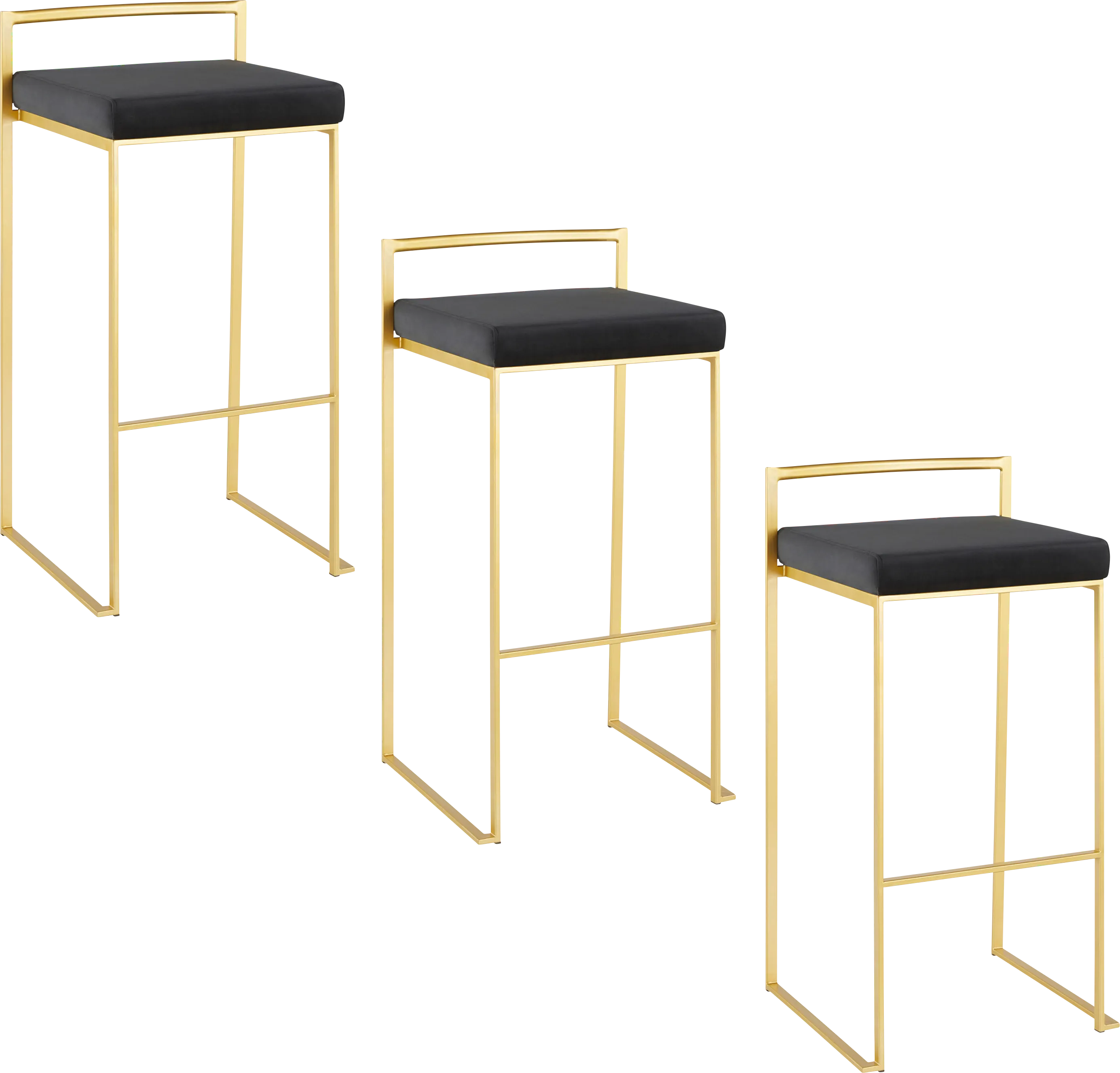 Birdlake II Black Barstool, Set of 3 - Thumbnail - Image 1