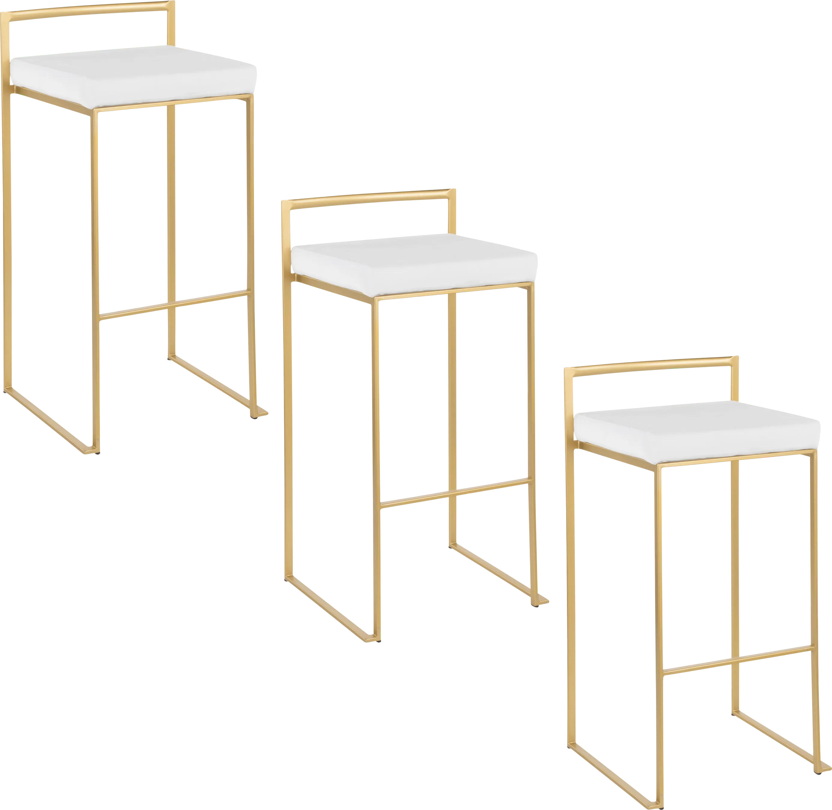 Birdlake II White Barstool, Set of 3 - Thumbnail - Image 1