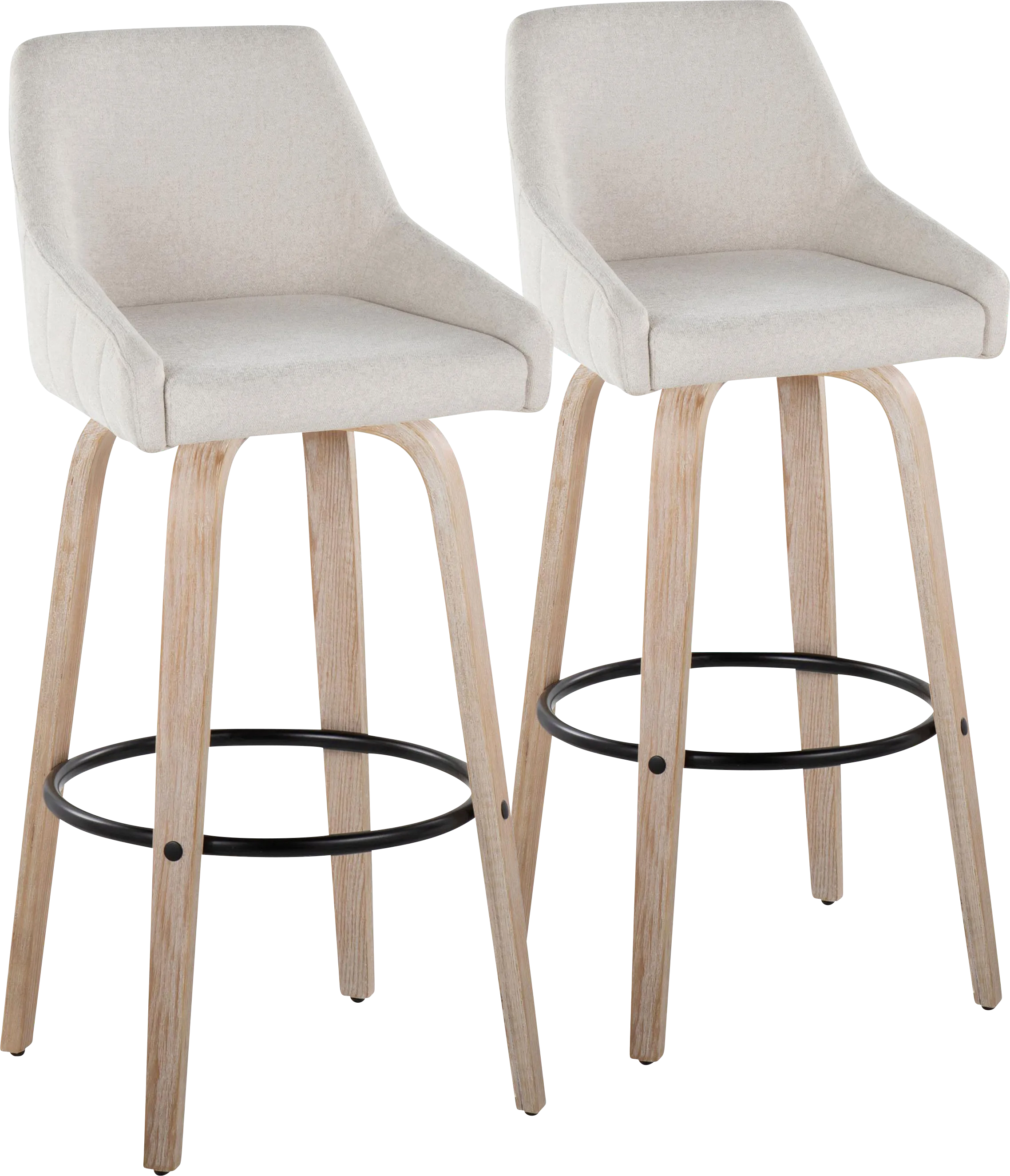 Ashlynd IV Cream Swivel Barstool, Set of 2 - Thumbnail - Image 1