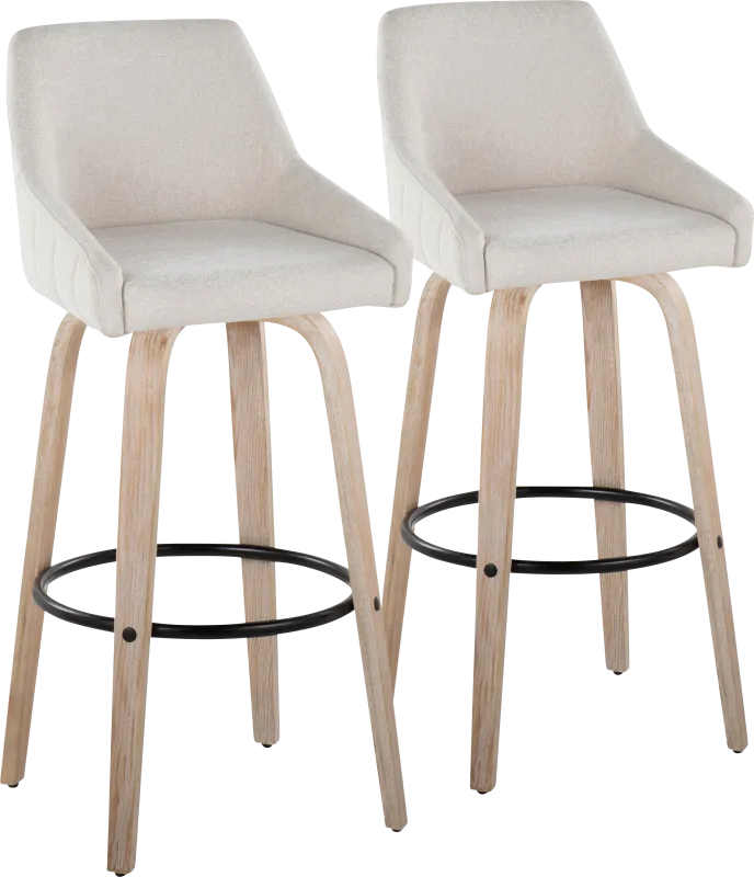 Ashlynd IV Cream Swivel Barstool, Set of 2