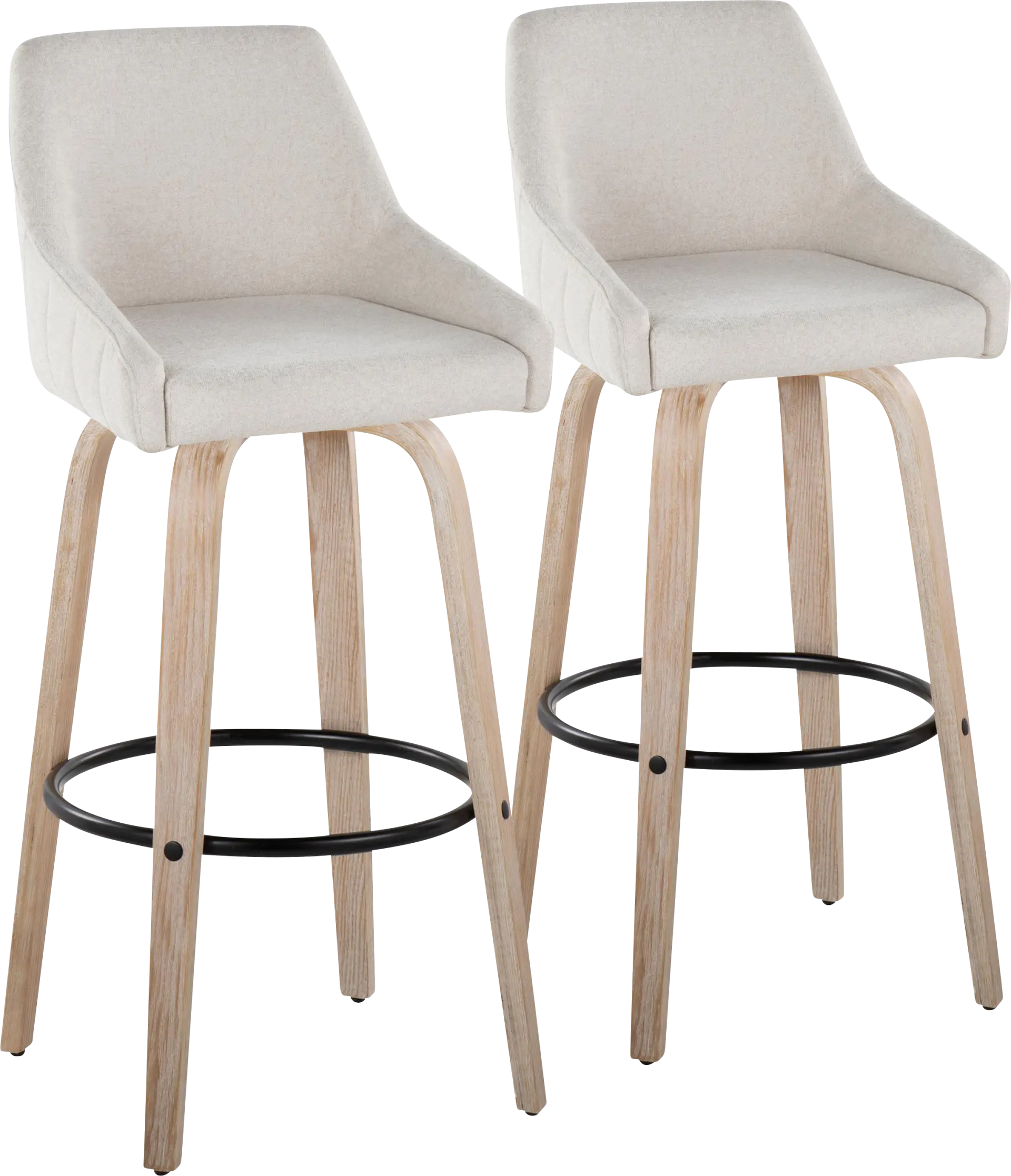 Ashlynd IV Cream Swivel Barstool, Set of 2