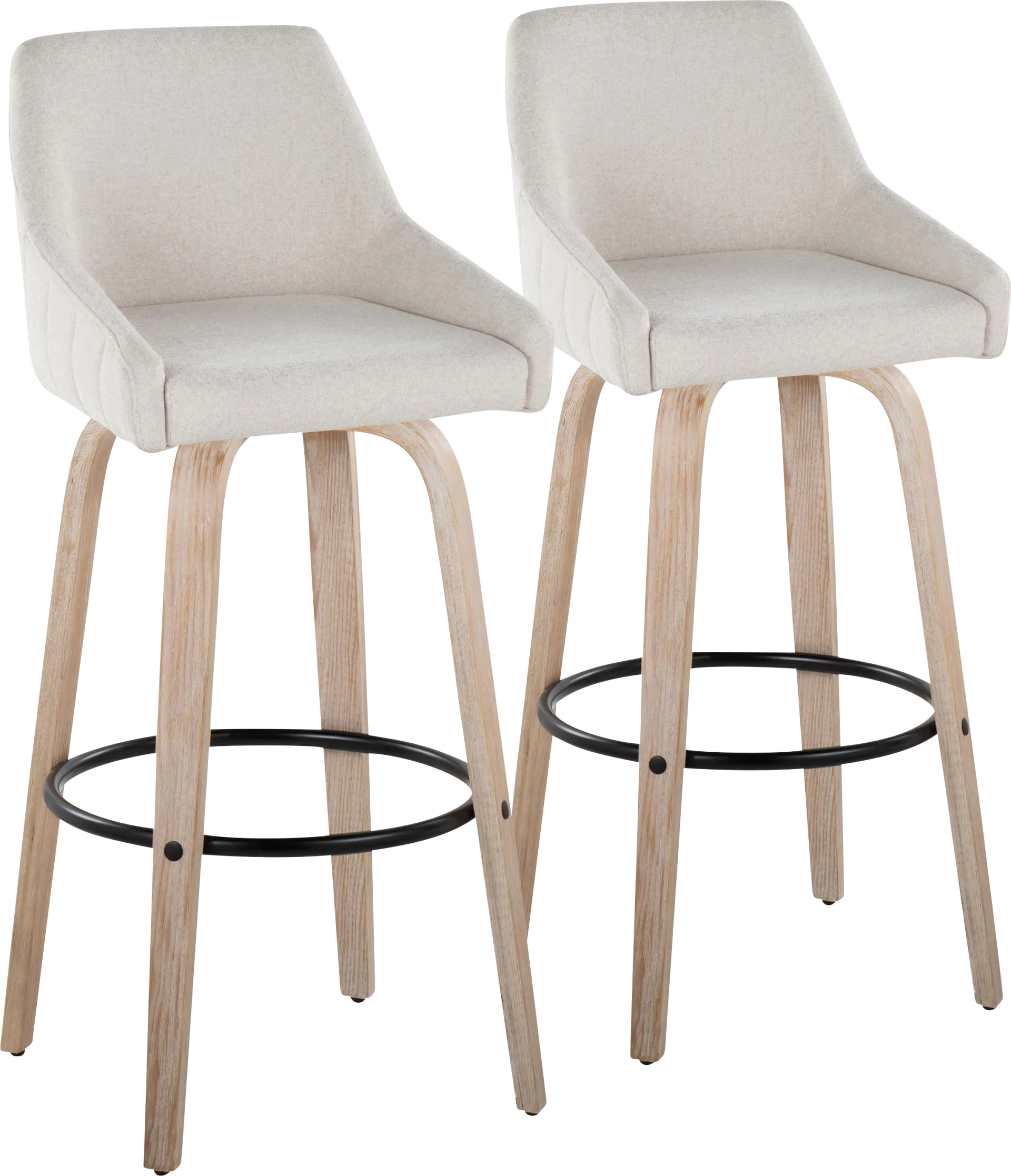 Ashlynd IV Cream Swivel Barstool, Set of 2 - Image 1