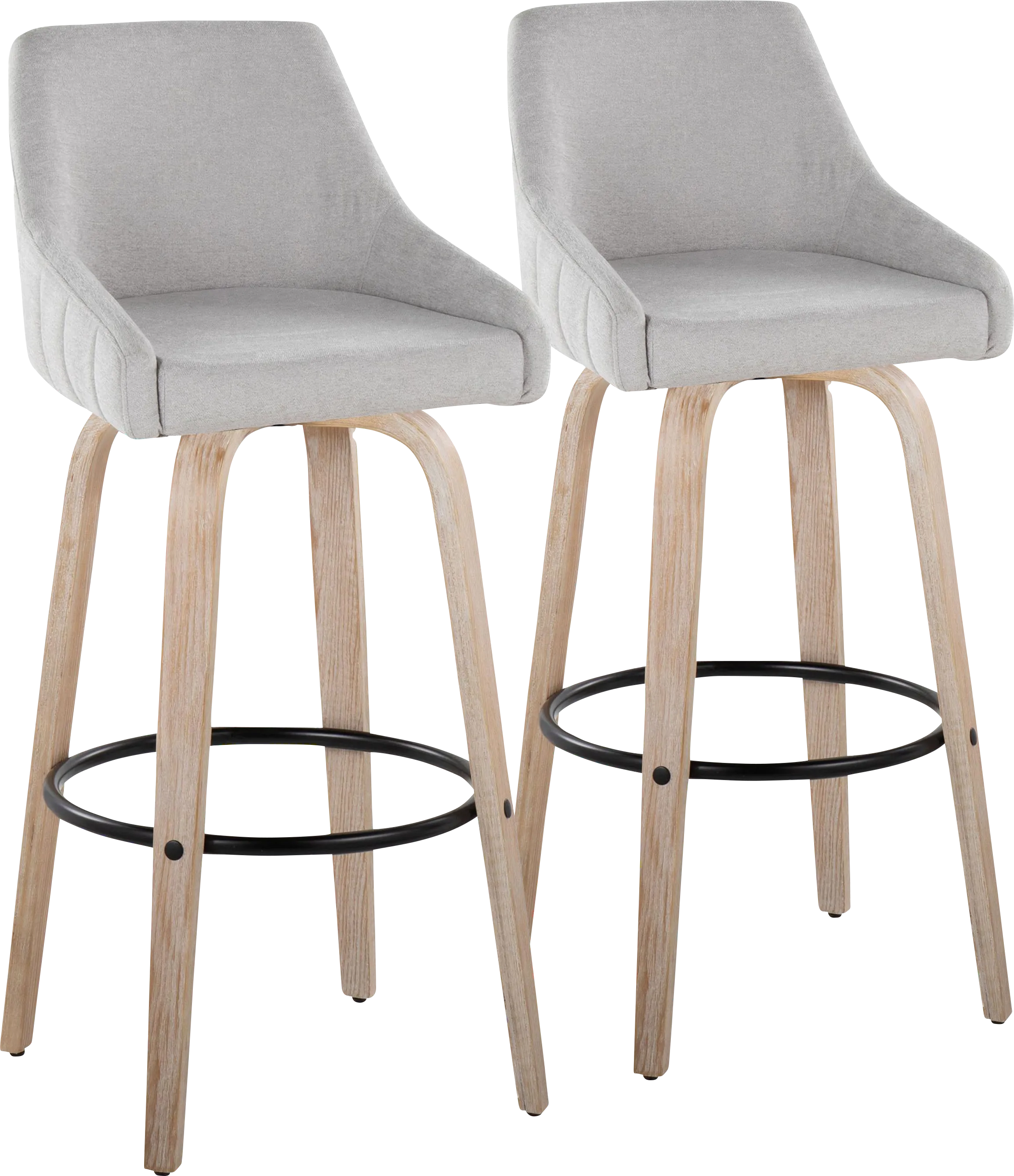 Ashlynd IV Gray Swivel Barstool, Set of 2 - Thumbnail - Image 1