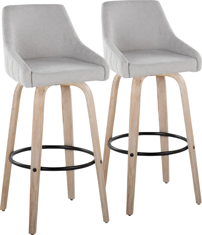 Ashlynd IV Gray Swivel Barstool, Set of 2