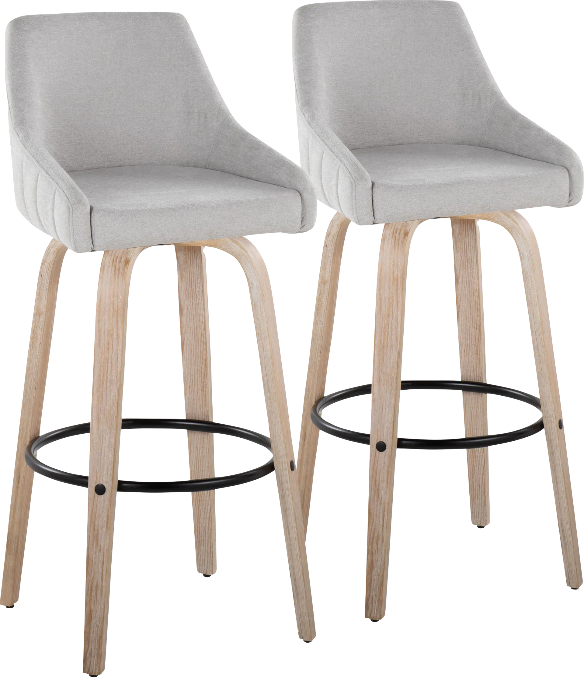 Ashlynd IV Gray Swivel Barstool, Set of 2 - Image 1