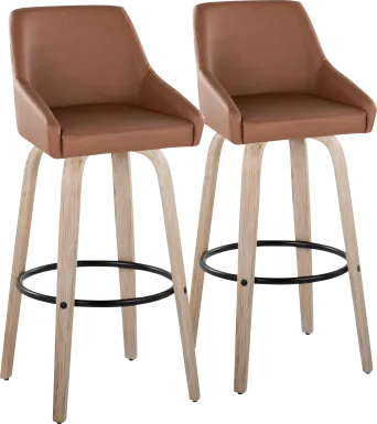 Ashlynd IV Camel Swivel Barstool, Set of 2