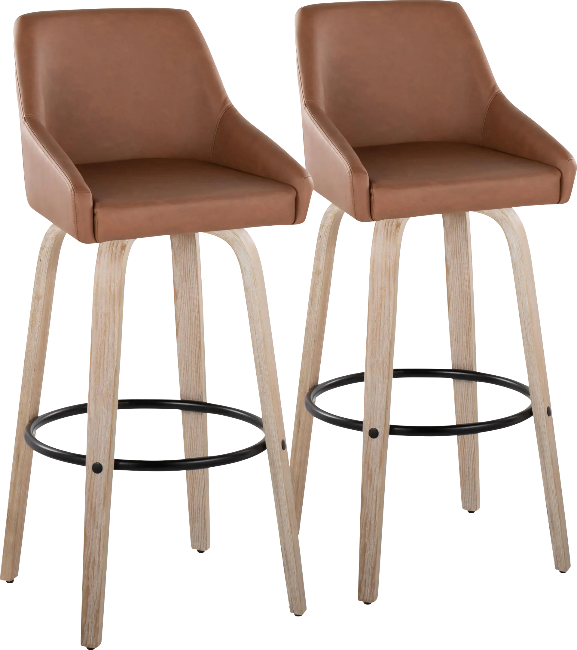 Ashlynd IV Camel Swivel Barstool, Set of 2