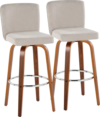 Marcei IV Beige Swivel Barstool, Set of 2
