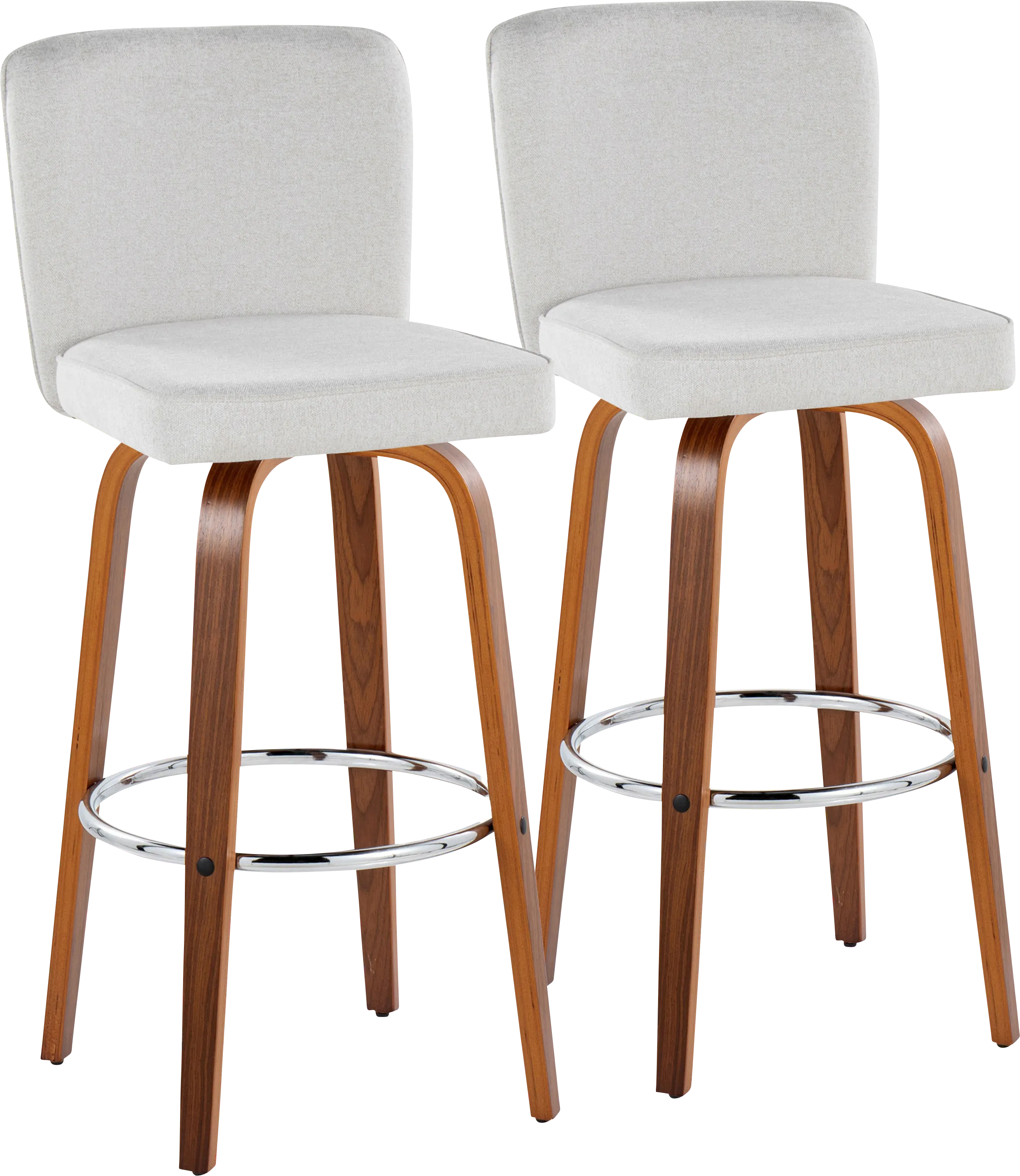 Marcei IV White Swivel Barstool, Set of 2 - Thumbnail - Image 1