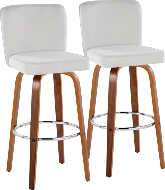 Marcei IV White Swivel Barstool, Set of 2