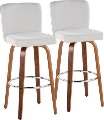 Marcei IV White Swivel Barstool, Set of 2