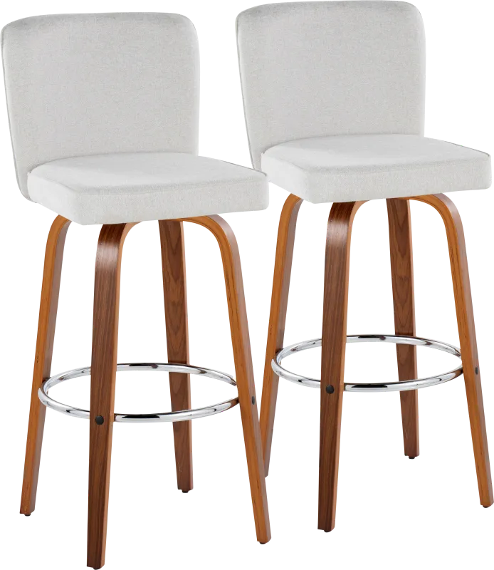 Marcei IV White Swivel Barstool, Set of 2