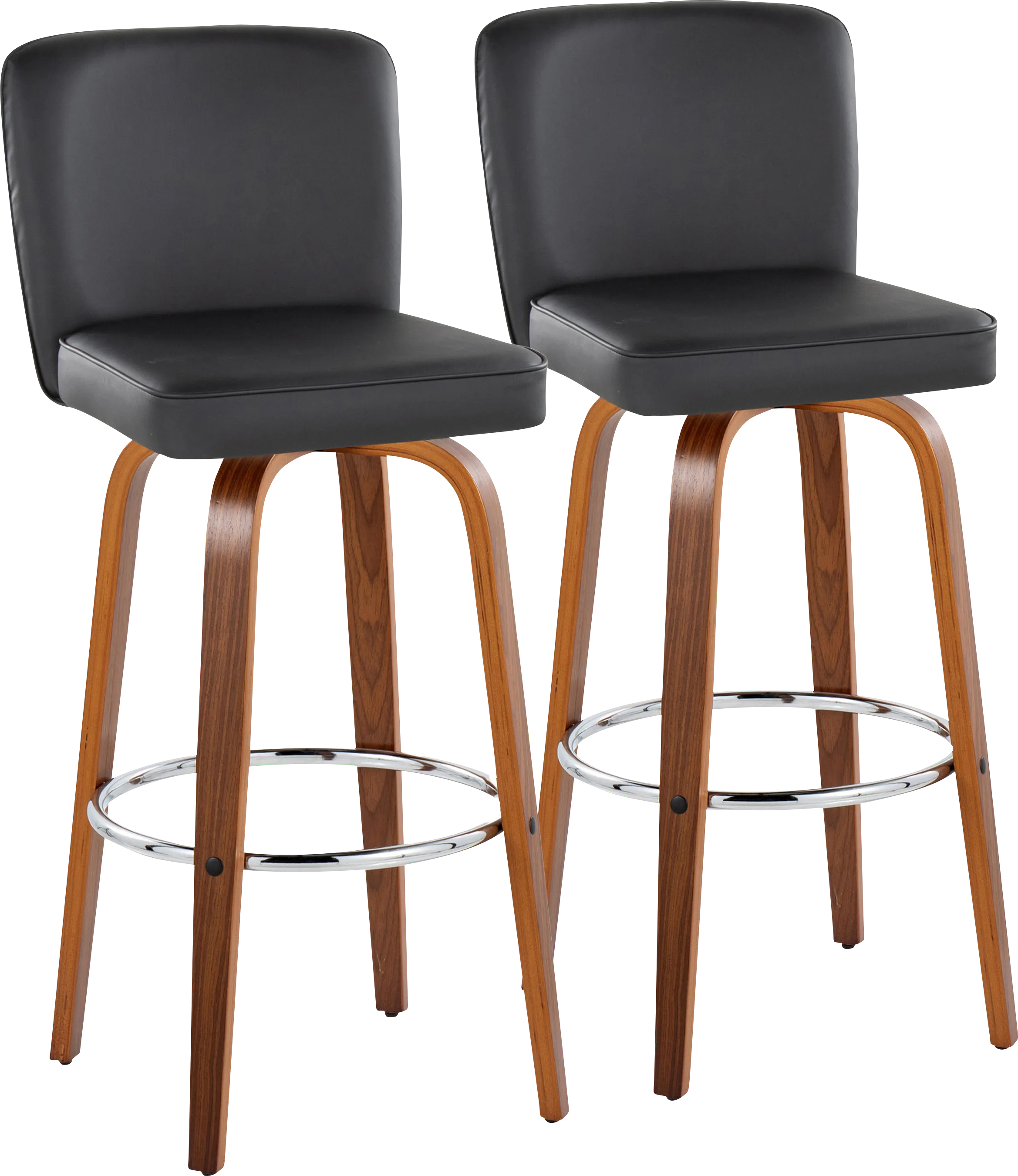 Marcei IV Black Swivel Barstool, Set of 2 - Thumbnail - Image 1