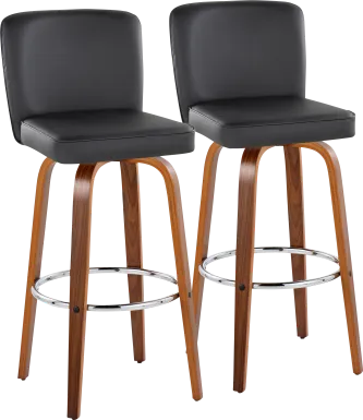 Marcei IV Black Swivel Barstool, Set of 2
