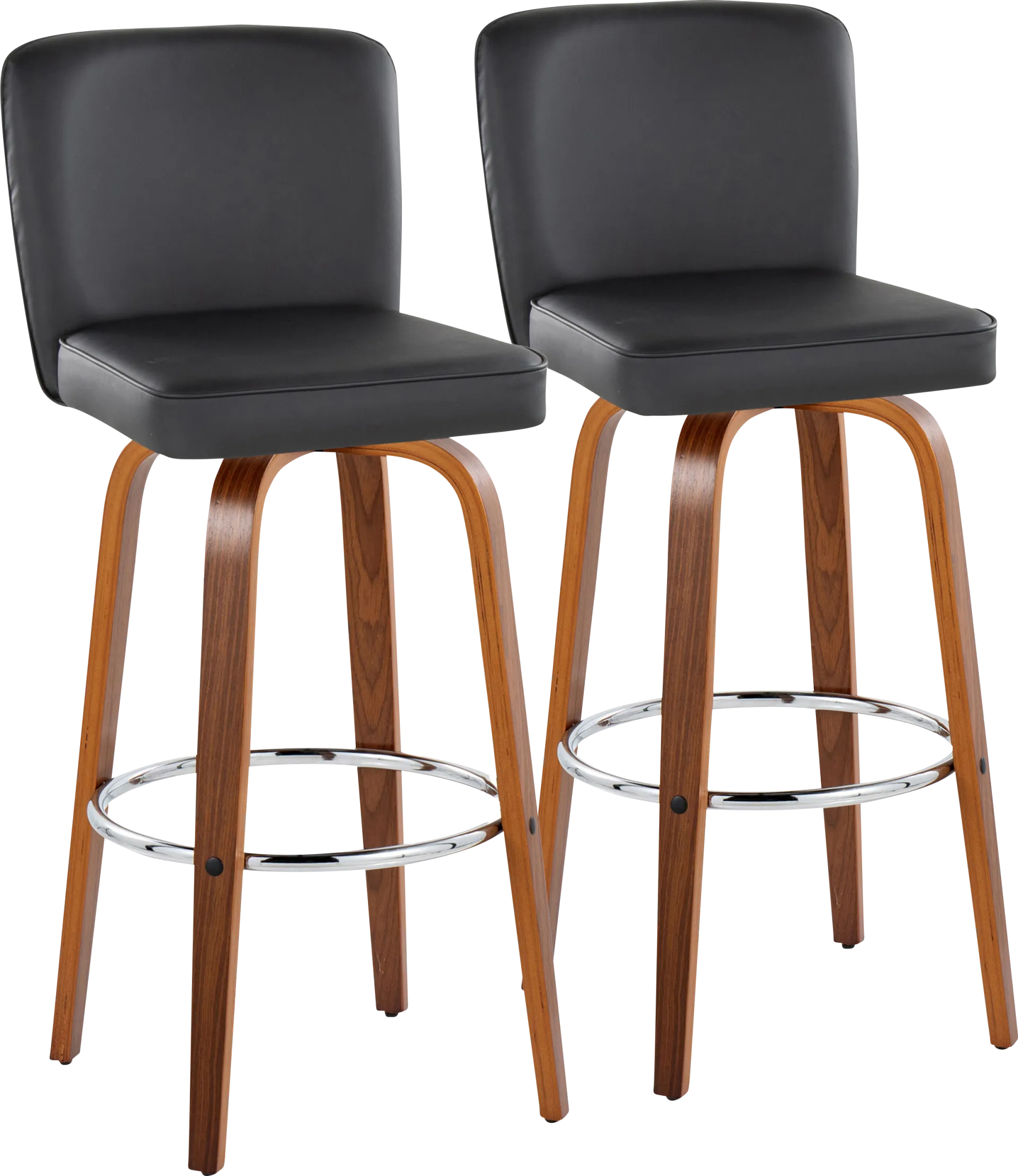 Marcei IV Black Swivel Barstool, Set of 2 - Image 1