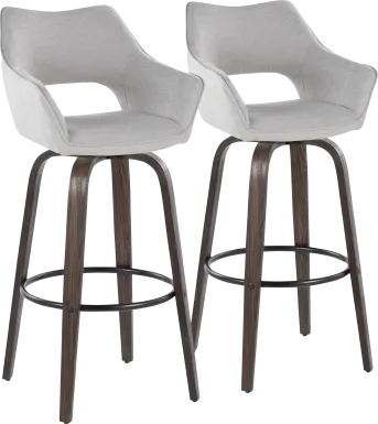 Ovur I Gray Swivel Barstool, Set of 2