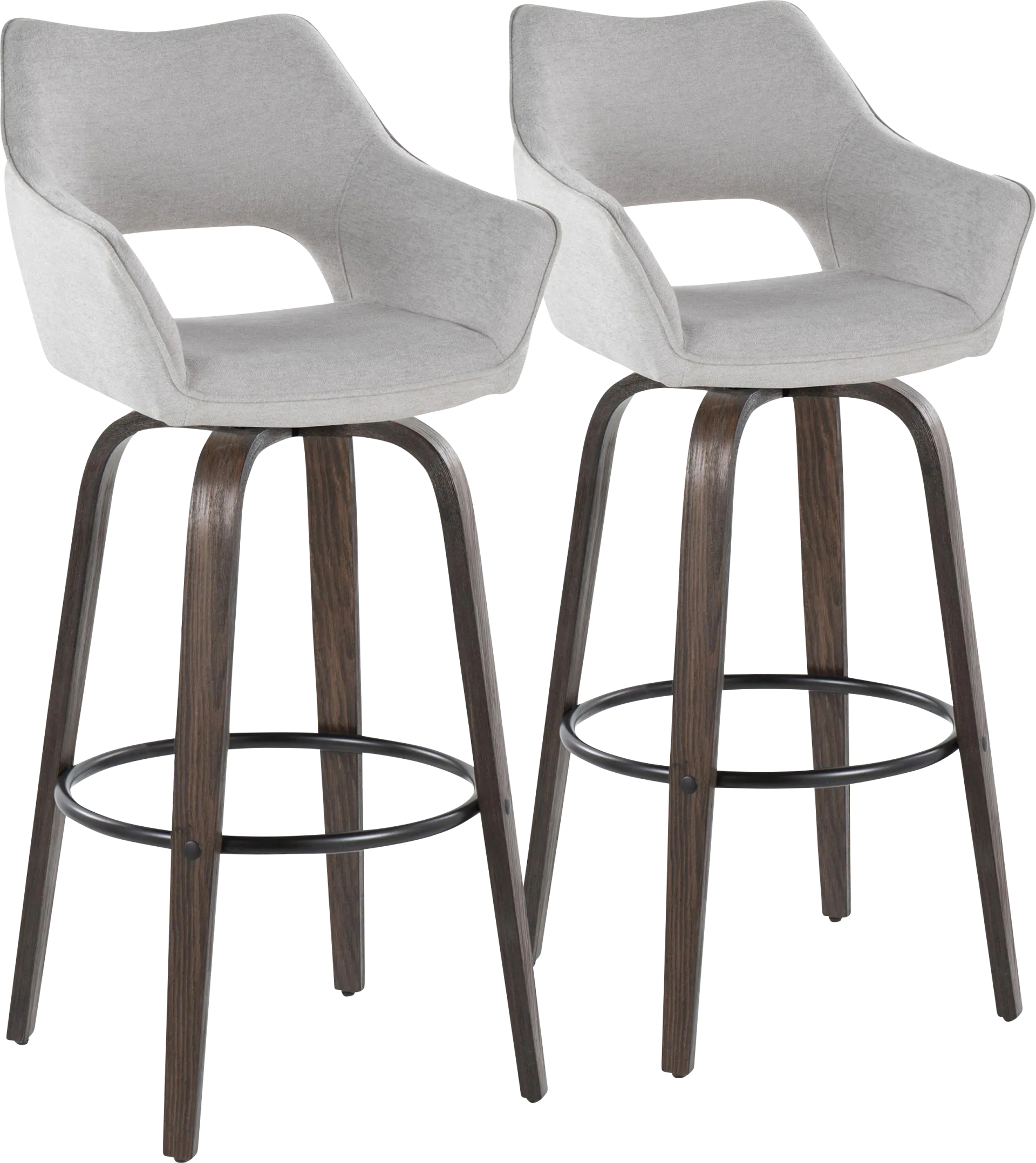 Ovur I Gray Swivel Barstool, Set of 2 - Image 1