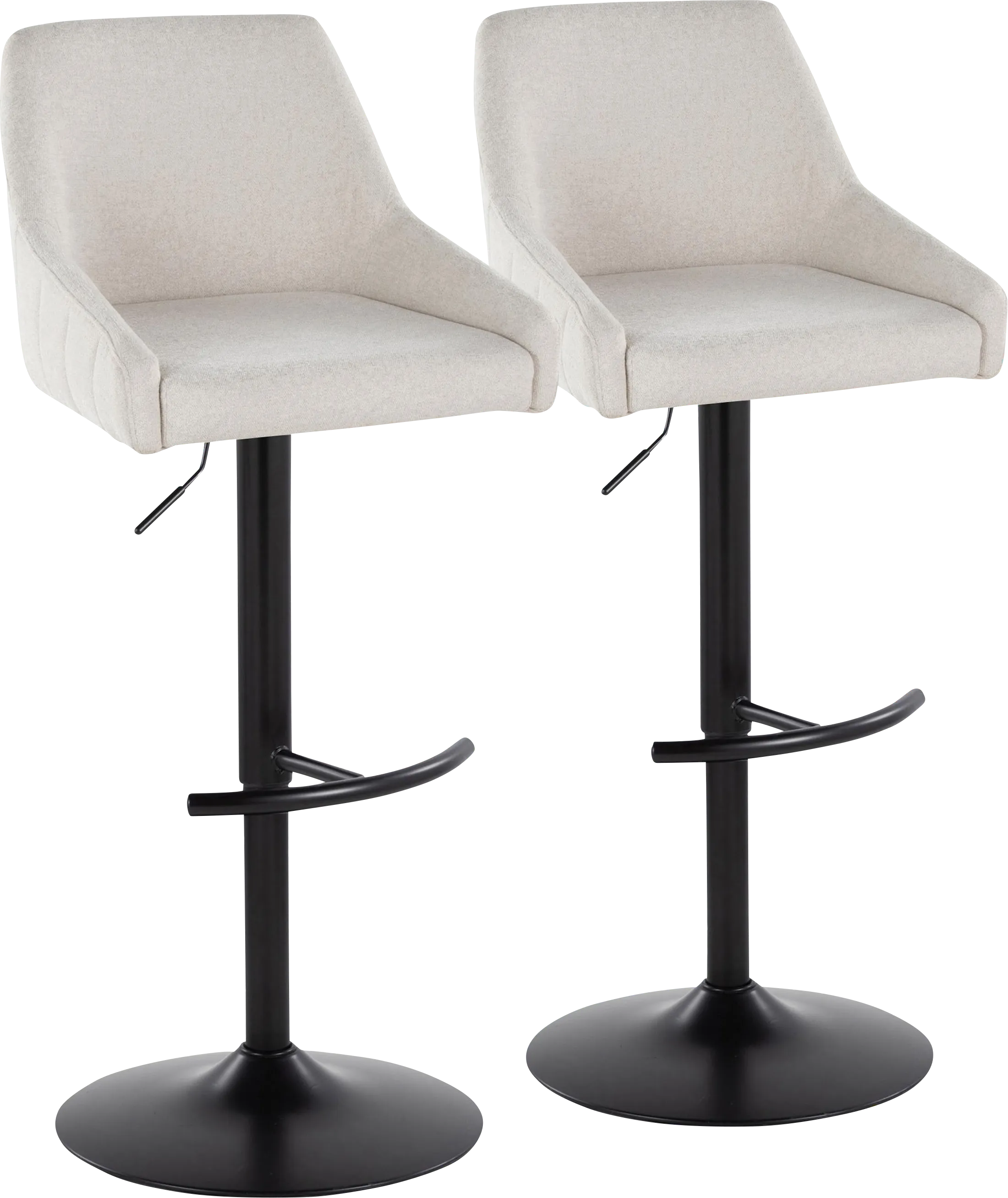 Ashlynd II Cream Adjustable Swivel Barstool, Set of 2 - Thumbnail - Image 1