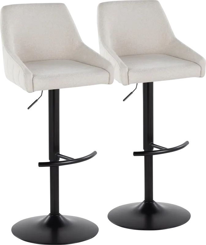 Ashlynd II Cream Adjustable Swivel Barstool, Set of 2
