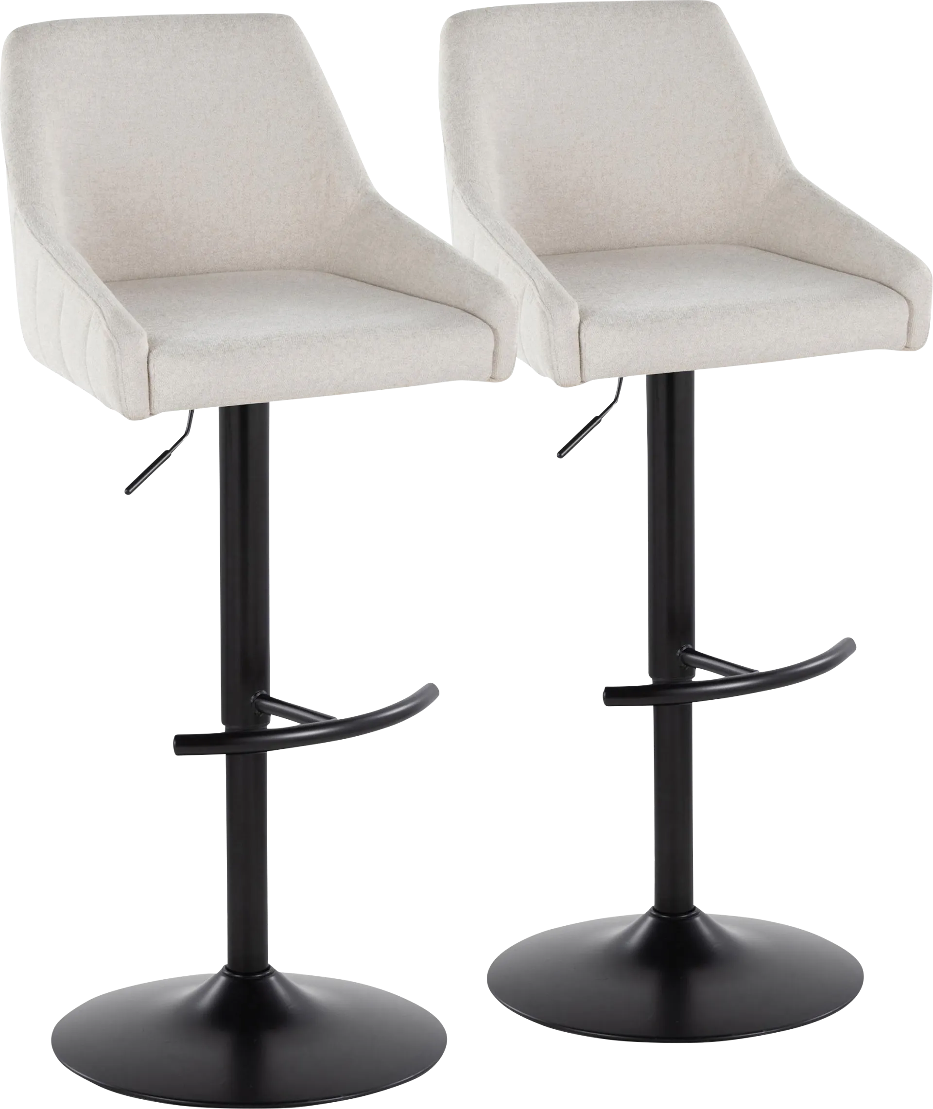 Ashlynd II Cream Adjustable Swivel Barstool, Set of 2 - Image 1
