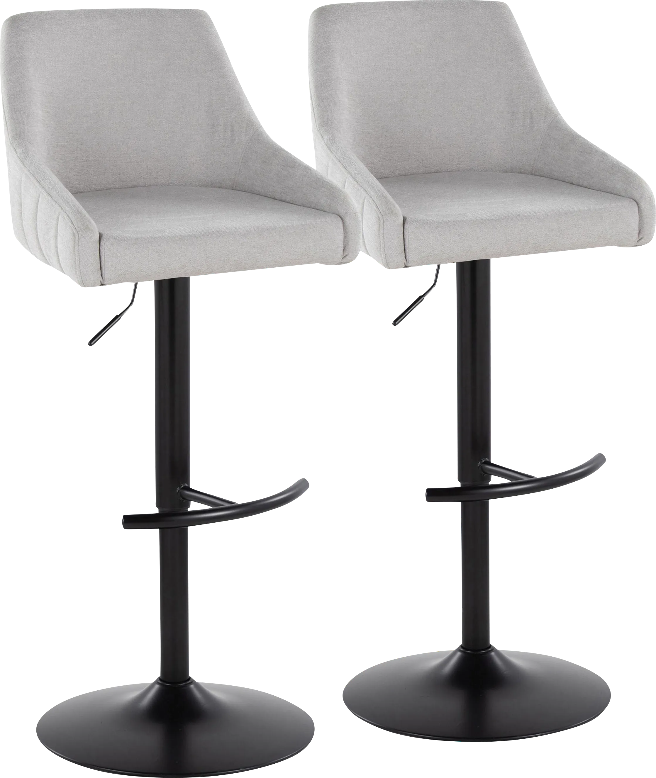 Ashlynd II Gray Adjustable Swivel Barstool, Set of 2 - Thumbnail - Image 1
