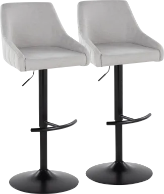 Ashlynd II Gray Adjustable Swivel Barstool, Set of 2