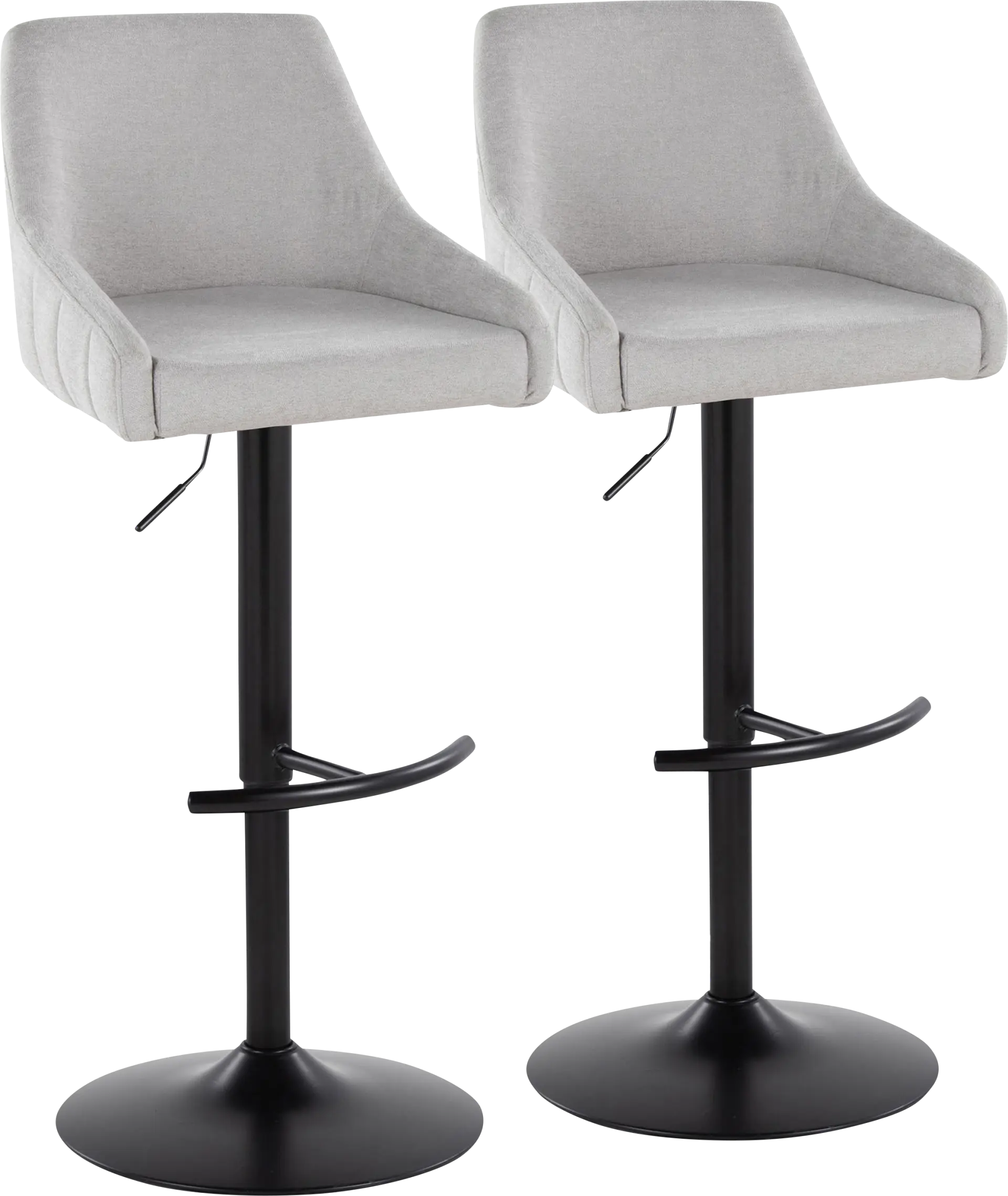 Ashlynd II Gray Adjustable Swivel Barstool, Set of 2