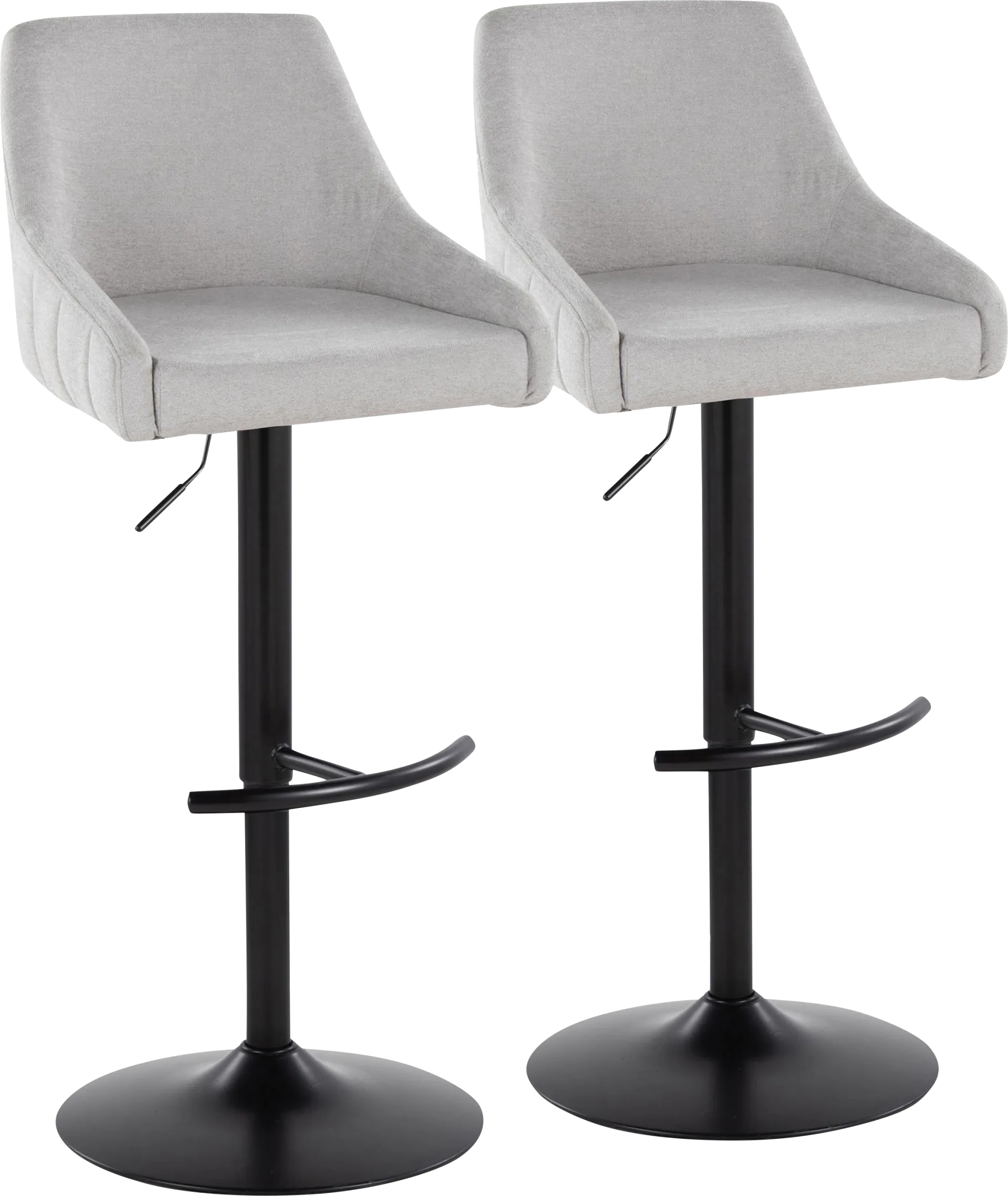 Ashlynd II Gray Adjustable Swivel Barstool, Set of 2 - Image 1