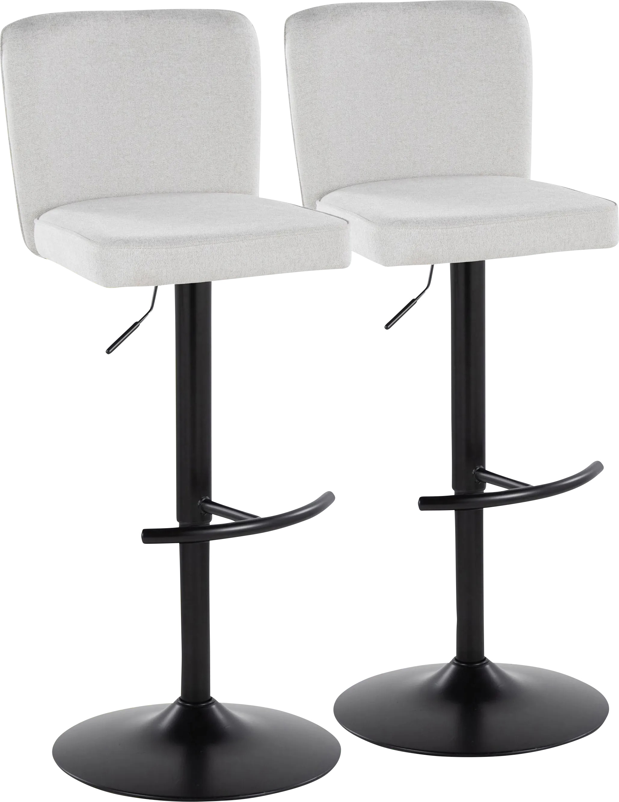 Marcei I White Adjustable Swivel Barstool, Set of 2 - Thumbnail - Image 1