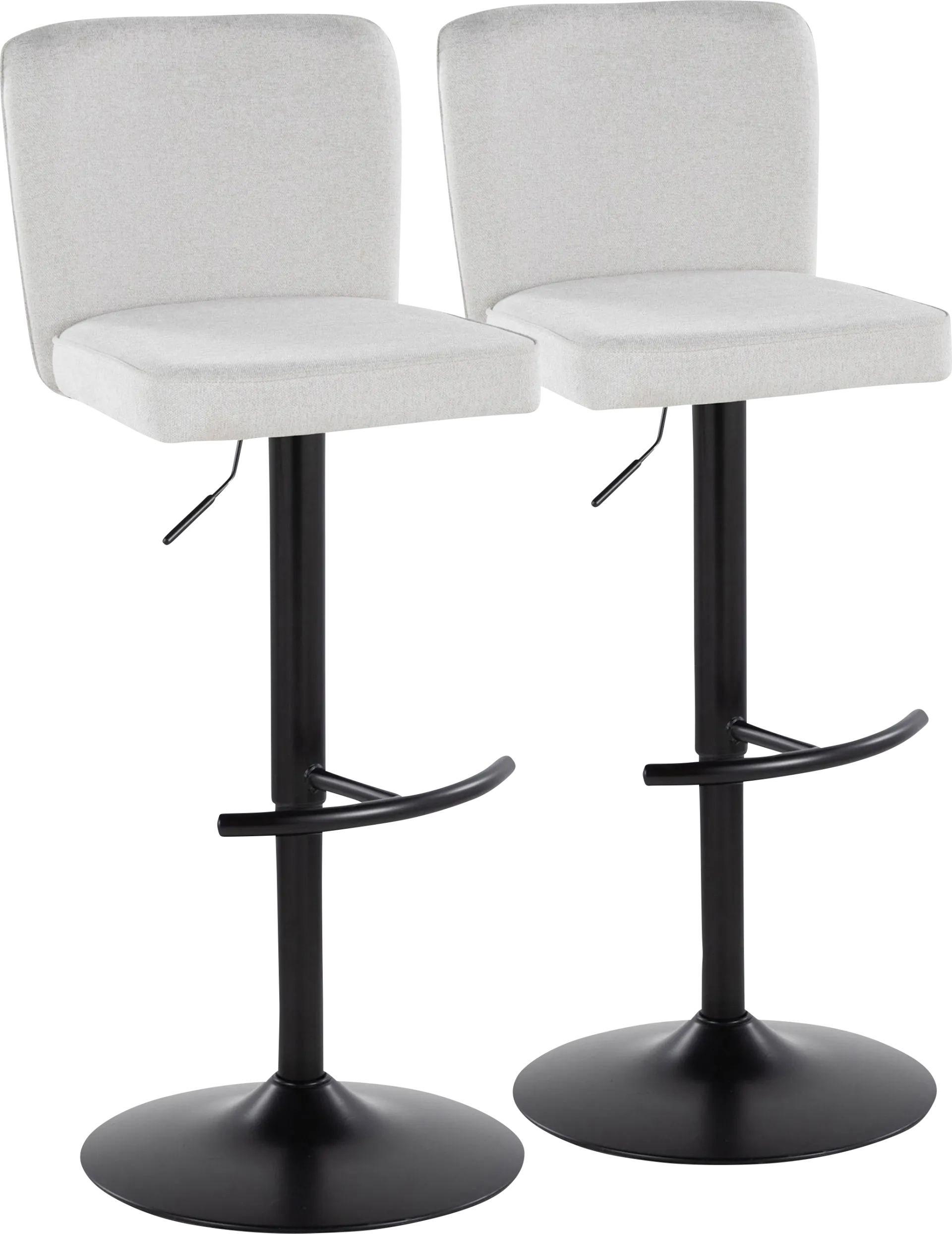 Marcei I White Adjustable Swivel Barstool, Set of 2 - Image 1