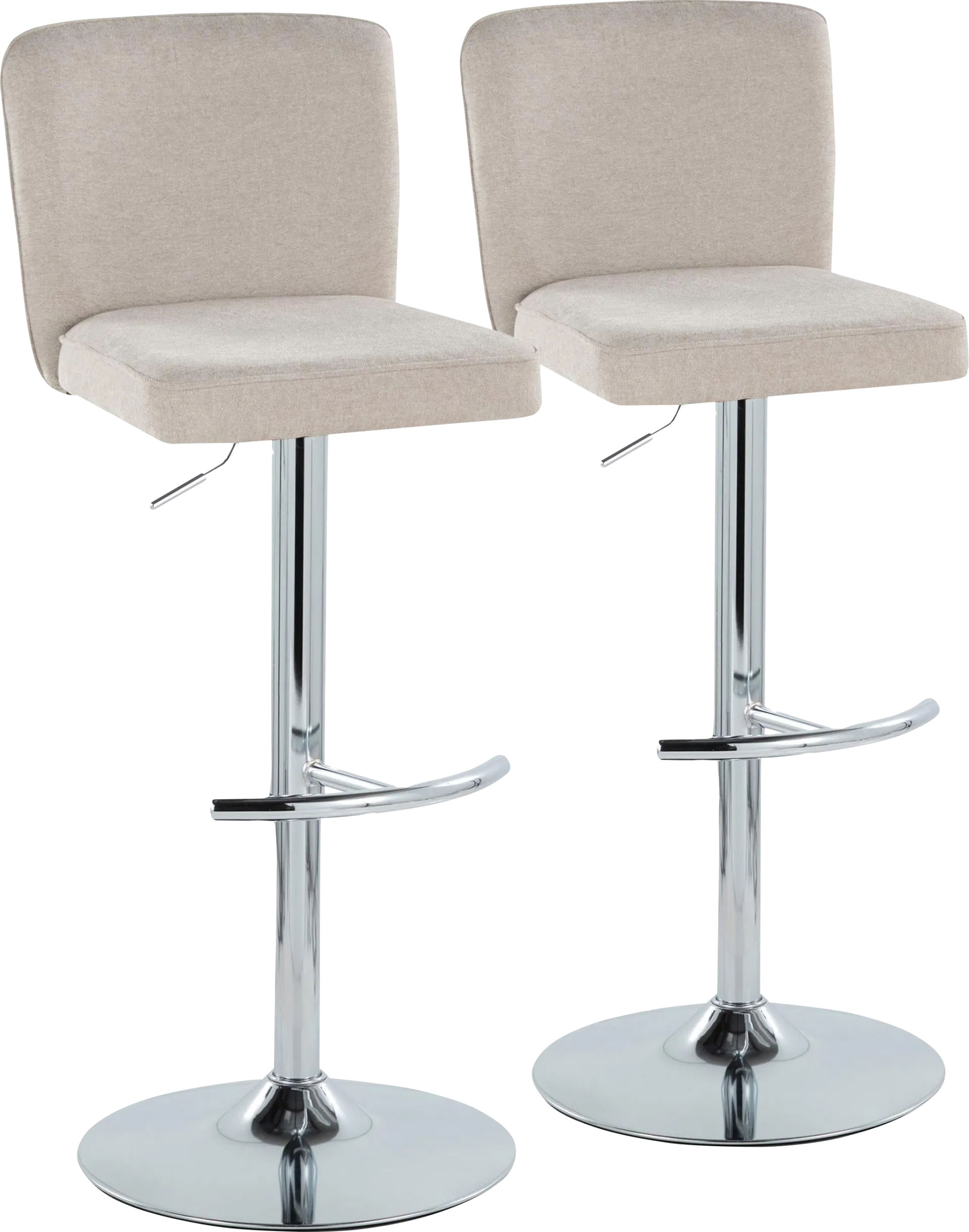 Marcei II Beige Adjustable Swivel Barstool, Set of 2 - Image 1