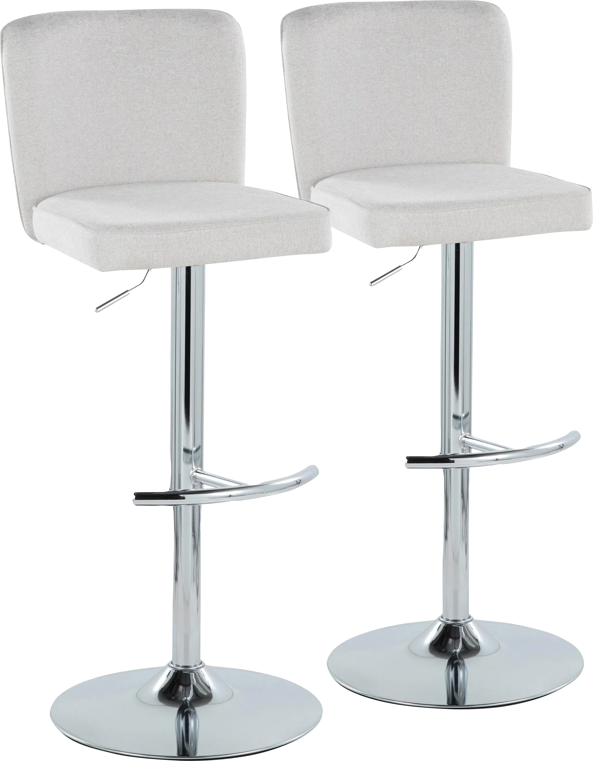 Marcei II White Adjustable Swivel Barstool, Set of 2 - Thumbnail - Image 1