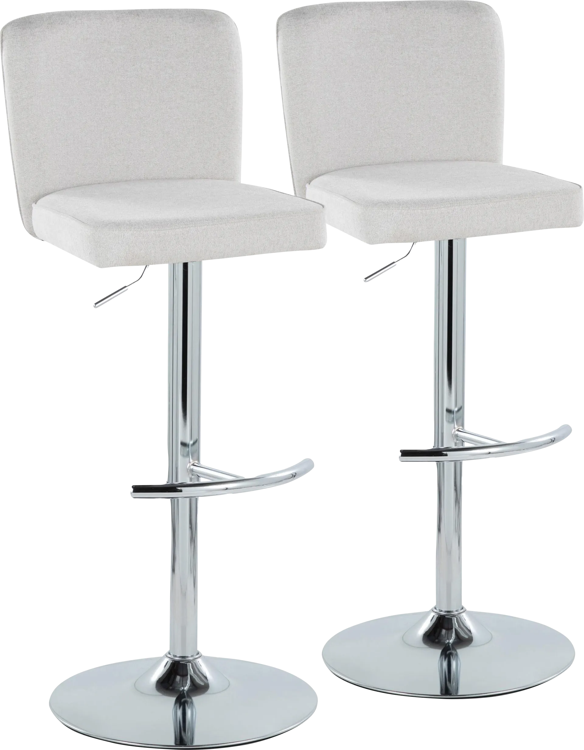 Marcei II White Adjustable Swivel Barstool, Set of 2 - Image 1