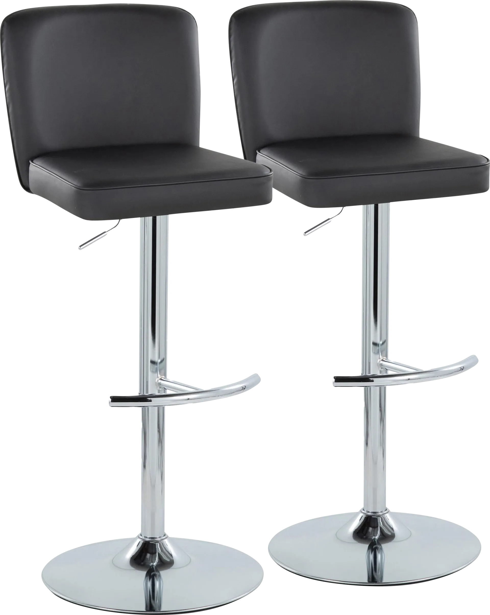 Marcei II Black Adjustable Swivel Barstool, Set of 2 - Image 1