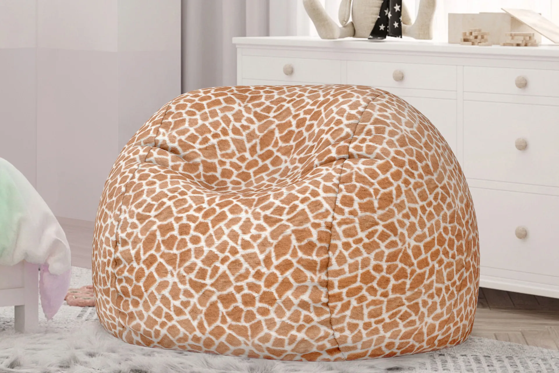 Kids Cushy Cloud Brown Bean Bag Chair - Image 2