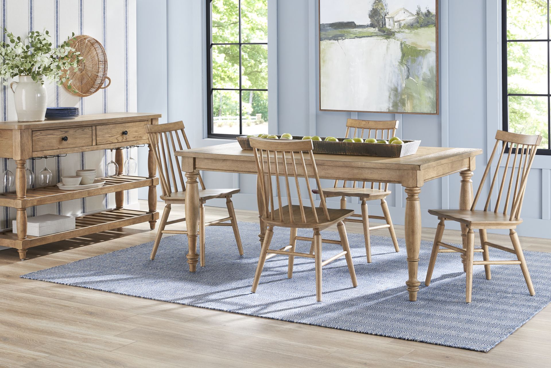 Winsor Natural 5 Pc Rectangle Dining Room with Natural Chairs - Image 1