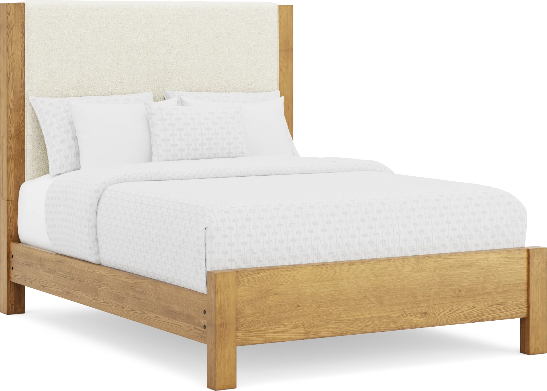 Ithaca Natural 3 Pc Queen Upholstered Bed - Image 1