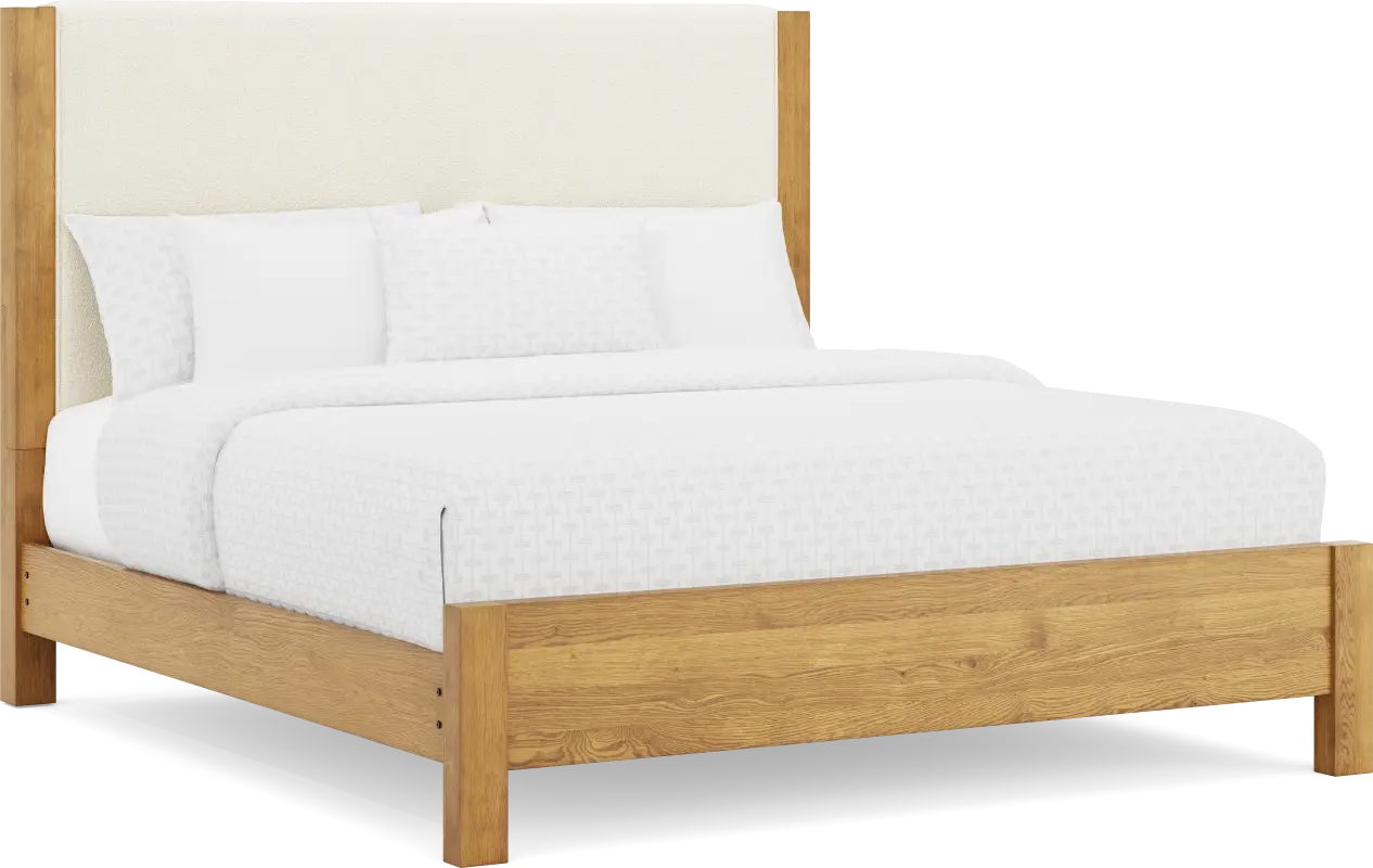 Ithaca Natural 3 Pc King Upholstered Bed