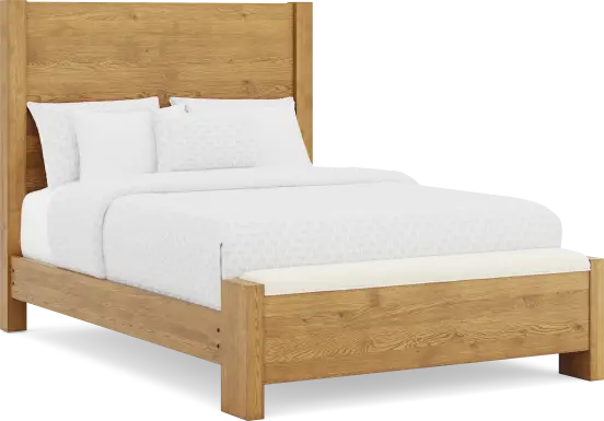 Ithaca Natural 3 Pc Queen Panel Bed with Bench