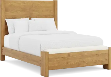 3 pc queen panel bed with bench
