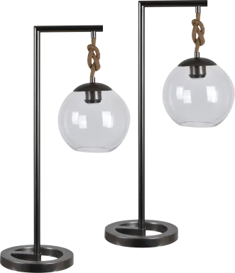 Farleigh Black Table Lamps, Set of 2