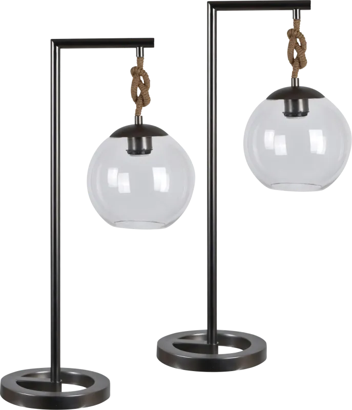 Farleigh Black Table Lamps, Set of 2